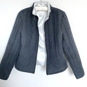 White House Black Market Puffer Jacket Medium‎ Outer Shell Silk With Poly Lining